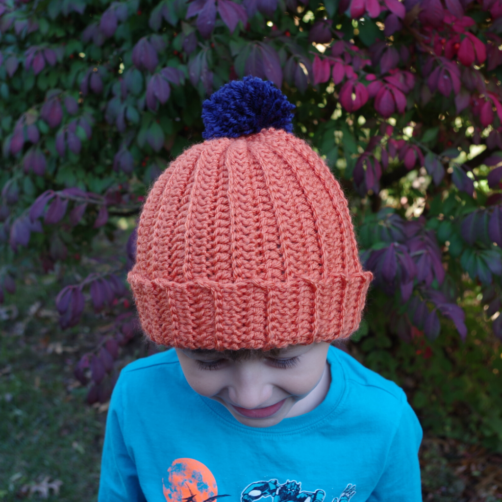 shows my version of the 1.5 hour beanie by Make and Do Crew