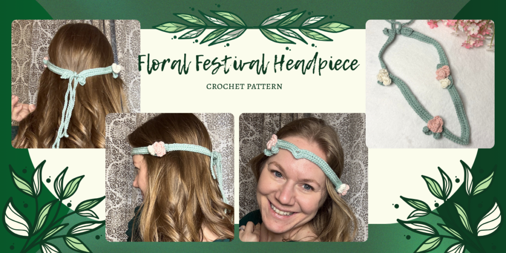 crochet floral festival headpiece